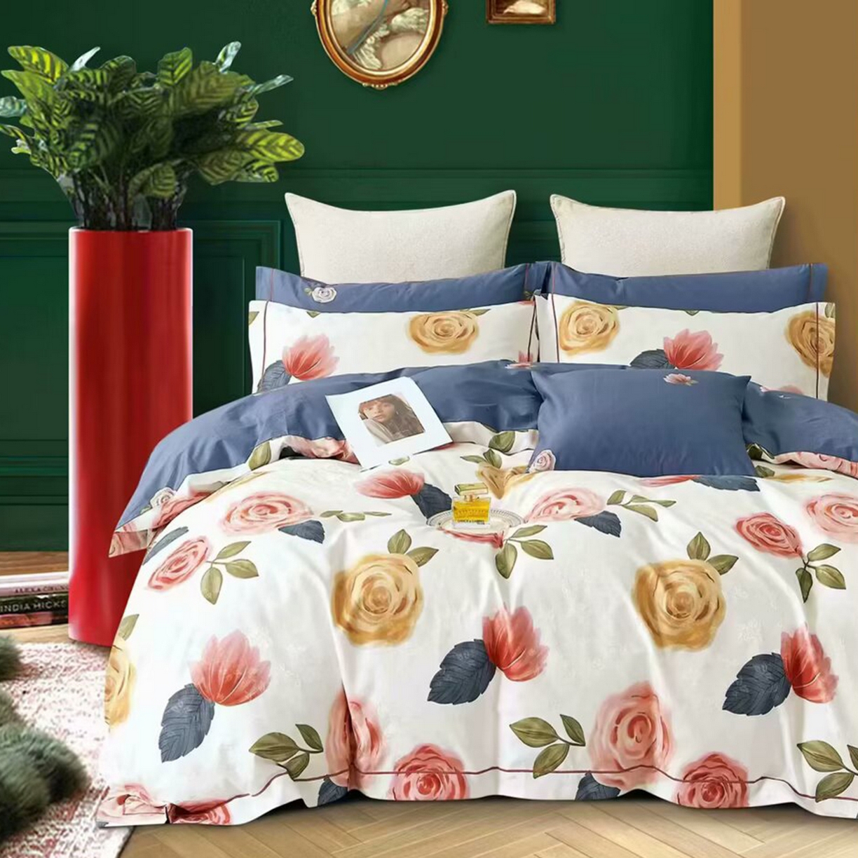 91家纺网 家纺一手货源 找家纺 （总）未来家居 2025新款金凯丽数码大提花印花长绒棉四件套