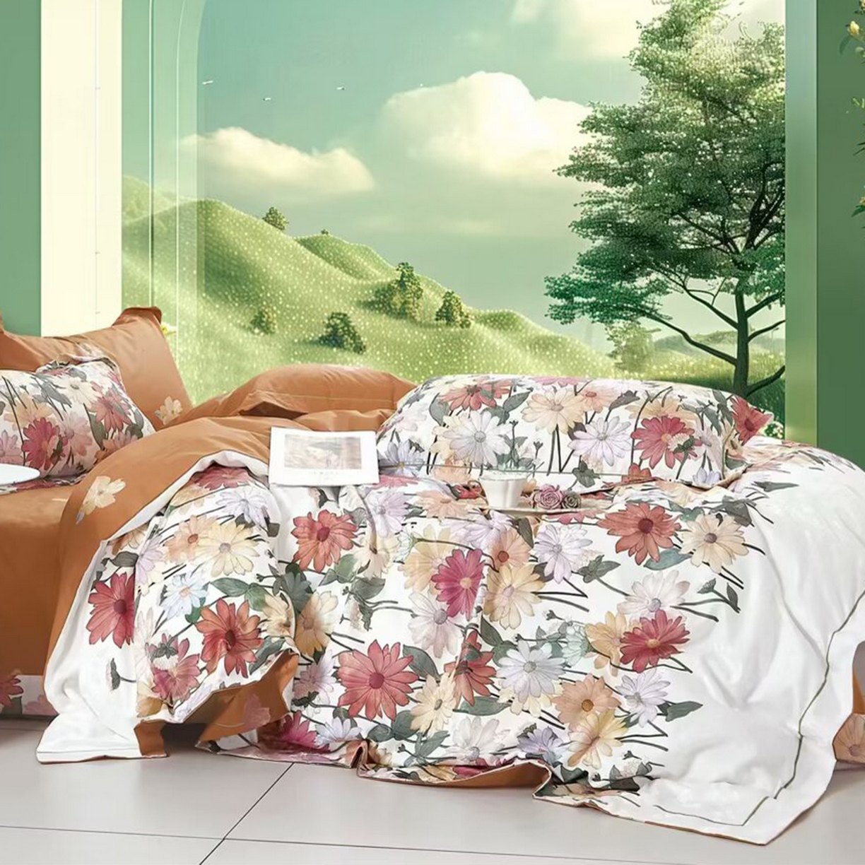 91家纺网 家纺一手货源 找家纺 （总）未来家居 2025新款金凯丽数码大提花印花长绒棉四件套