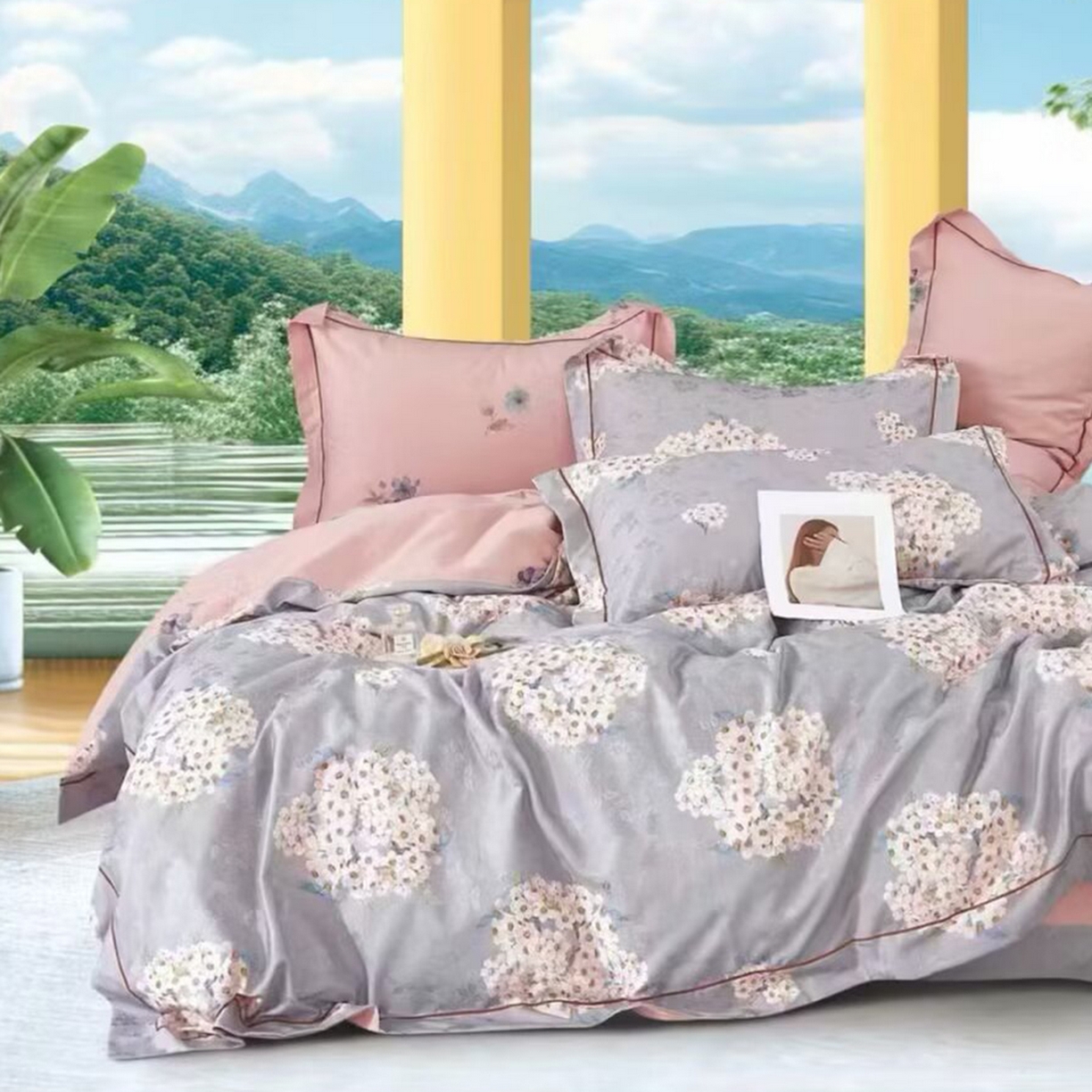 91家纺网 家纺一手货源 找家纺 （总）未来家居 2025新款金凯丽数码大提花印花长绒棉四件套