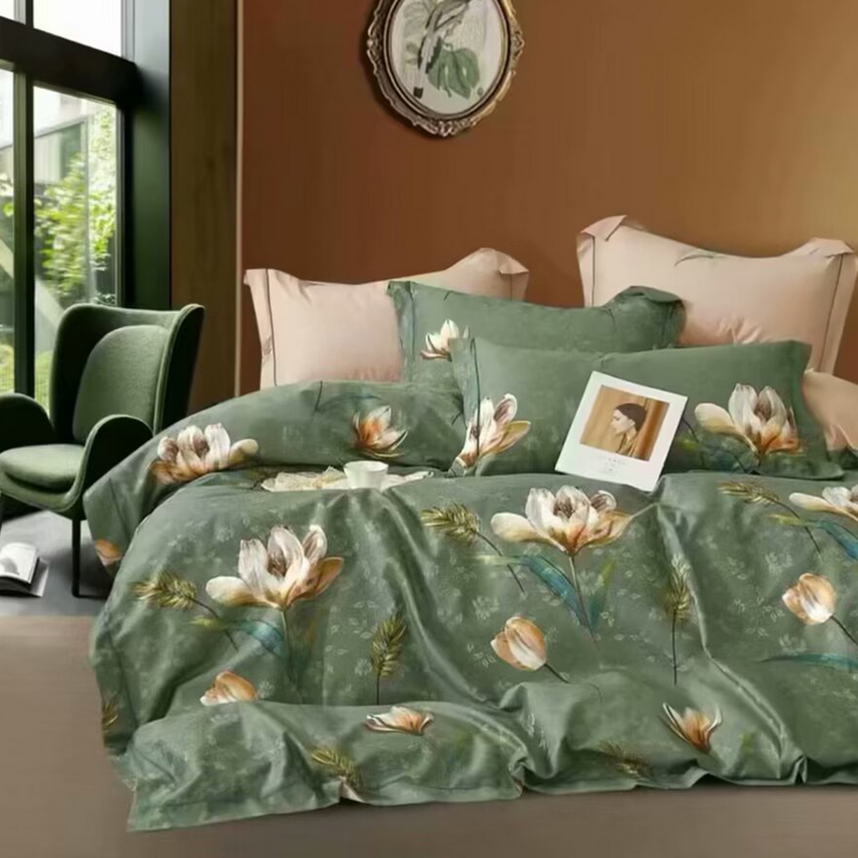 未来家居 2025新款金凯丽数码大提花印花长绒棉四件套 玉棠春