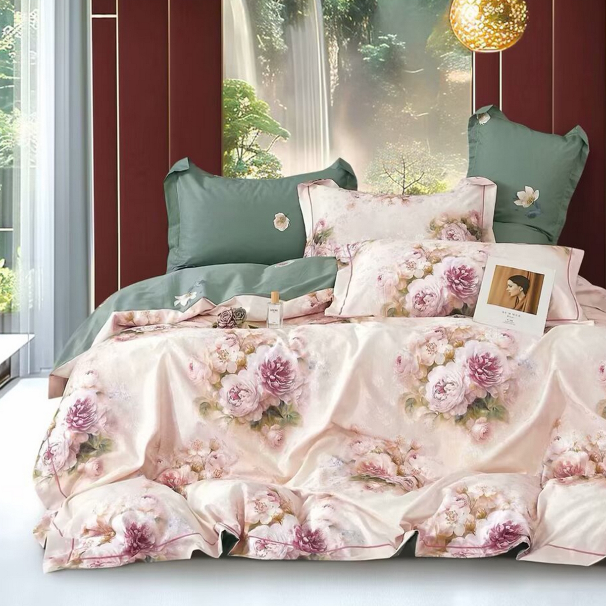 未来家居 2025新款金凯丽数码大提花印花长绒棉四件套 雍容华贵