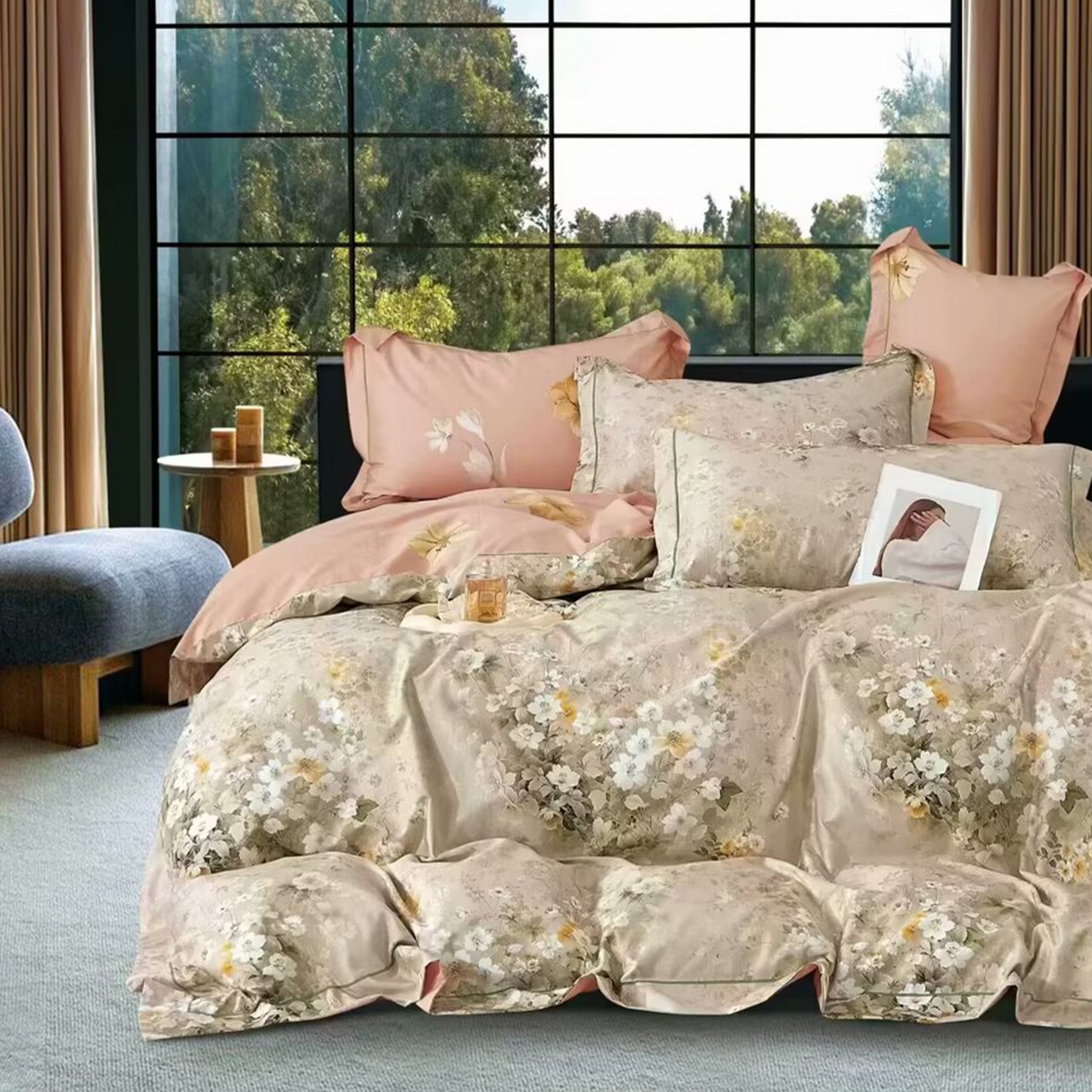 未来家居 2025新款金凯丽数码大提花印花长绒棉四件套 伊甸园