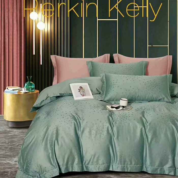 91家纺网 家纺一手货源 找家纺 （总）未来家居 2025新款凯丽100支长绒棉贡缎提花四件套