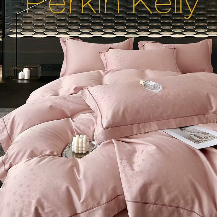 91家纺网 家纺一手货源 找家纺 （总）未来家居 2025新款凯丽100支长绒棉贡缎提花四件套