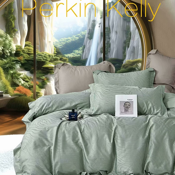 91家纺网 家纺一手货源 找家纺 （总）未来家居 2025新款凯丽100支长绒棉贡缎提花四件套