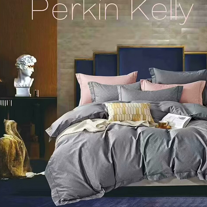 未来家居 2025新款凯丽100支长绒棉贡缎提花四件套 梵克雅宝-高级灰