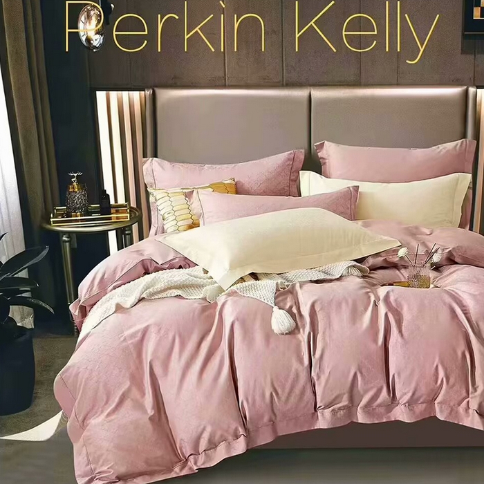 未来家居 2025新款凯丽100支长绒棉贡缎提花四件套 梵克雅宝-淑女粉
