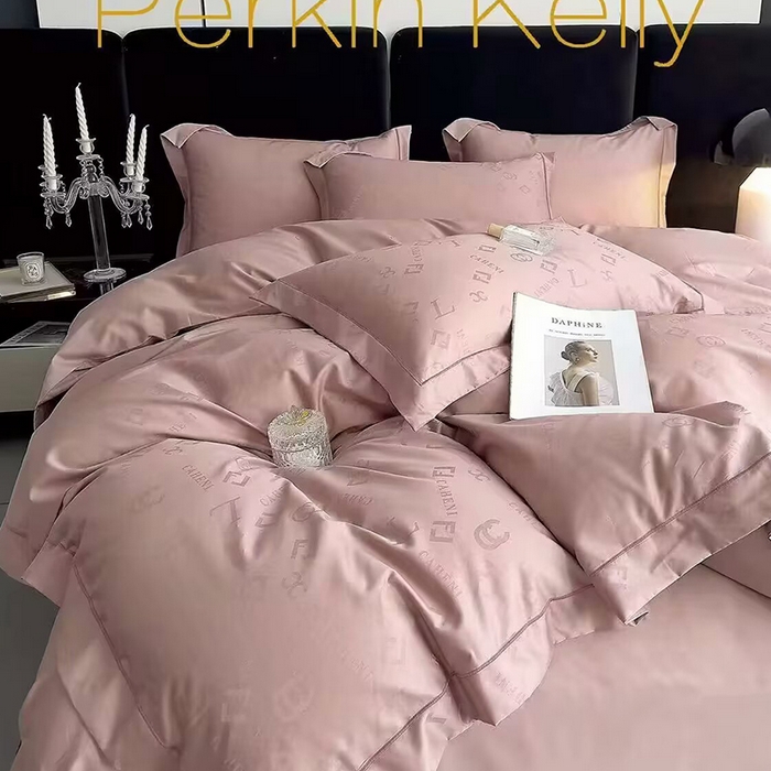 未来家居 2025新款凯丽100支长绒棉贡缎提花四件套 太古里-珠光粉