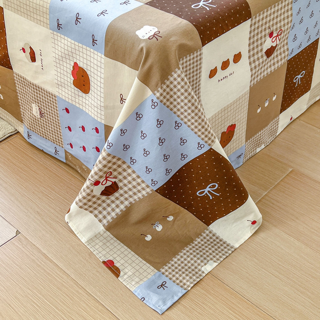 91家纺网 家纺一手货源 找家纺 希诺家居 2026新款费尔岛风全棉小清新单品床单床笠三件套 费尔岛甜品站