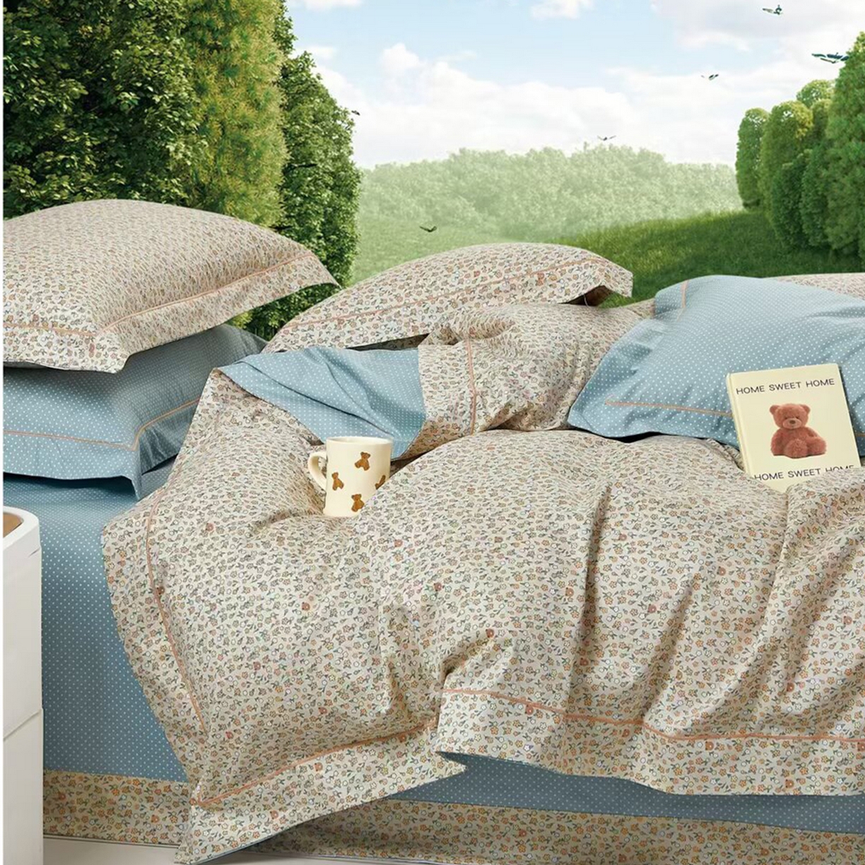 91家纺网 家纺一手货源 找家纺 （总）未来家居 JAMES KELLY （铂金凯丽）2025新款40支13376全棉印染铂金长绒棉四件套-系列4