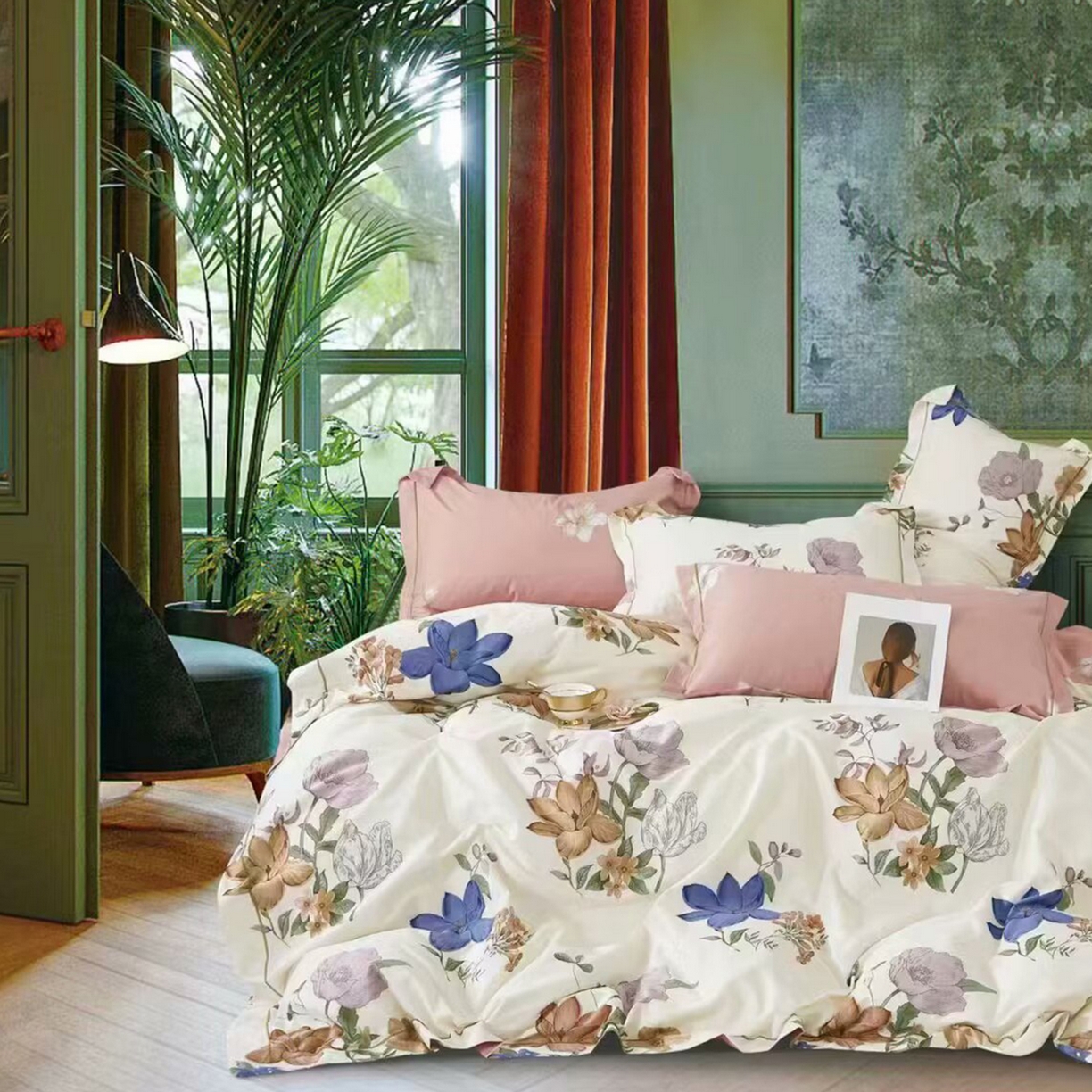 91家纺网 家纺一手货源 找家纺 （总）未来家居 JAMES KELLY （铂金凯丽）2025新款40支13376全棉印染铂金长绒棉四件套-系列4