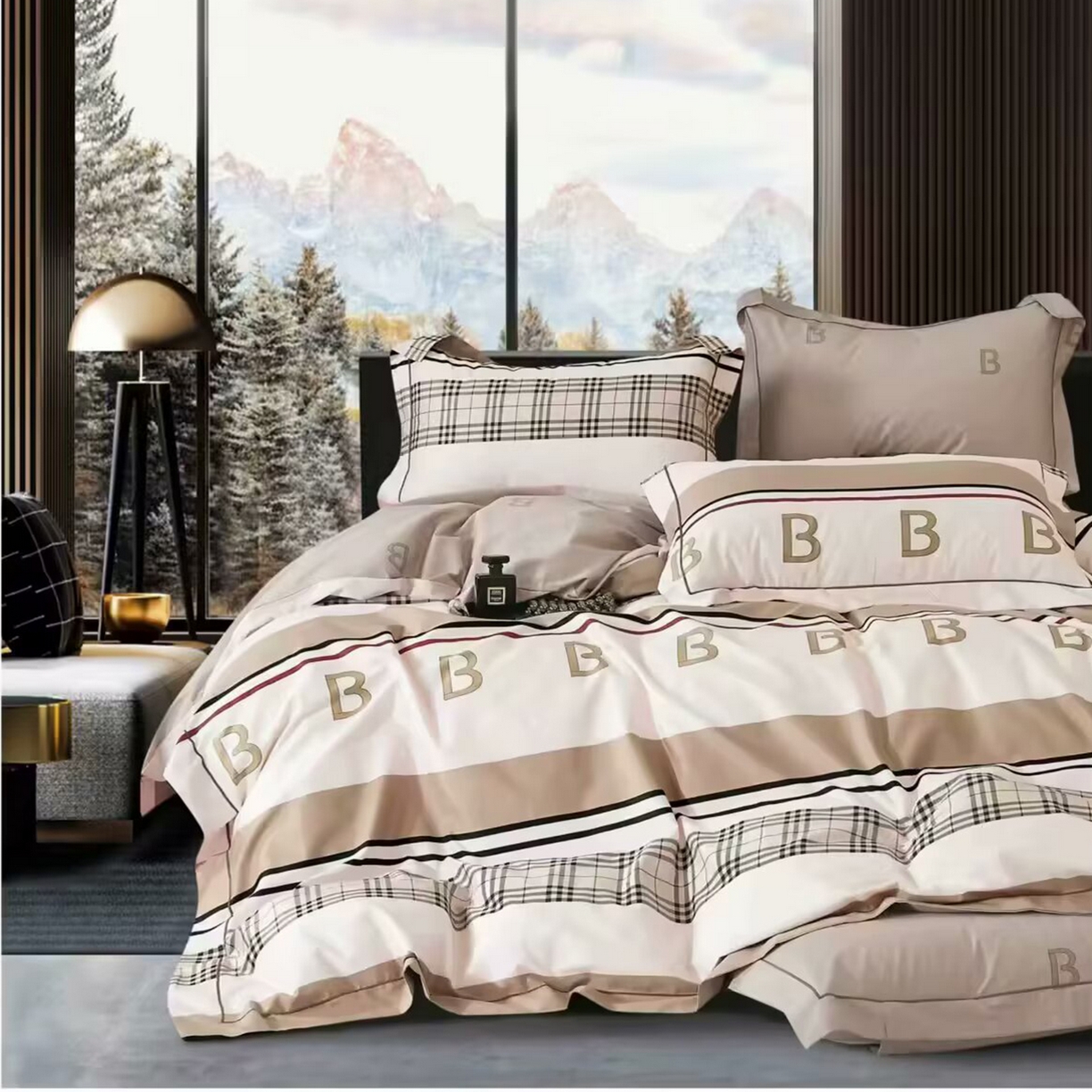 91家纺网 家纺一手货源 找家纺 （总）未来家居 JAMES KELLY （铂金凯丽）2025新款40支13376全棉印染铂金长绒棉四件套-系列4