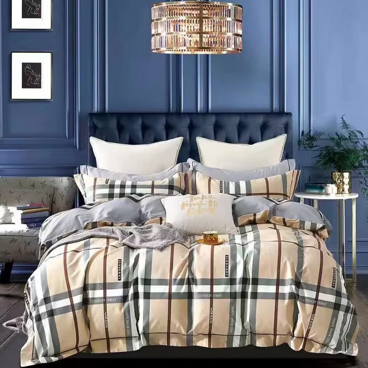 91家纺网 家纺一手货源 找家纺 （总）未来家居 JAMES KELLY （铂金凯丽）2025新款40支13376全棉印染铂金长绒棉四件套-系列4