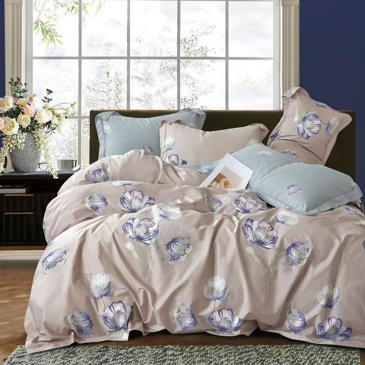 91家纺网 家纺一手货源 找家纺 （总）未来家居 JAMES KELLY （铂金凯丽）2025新款40支13376全棉印染铂金长绒棉四件套-系列4