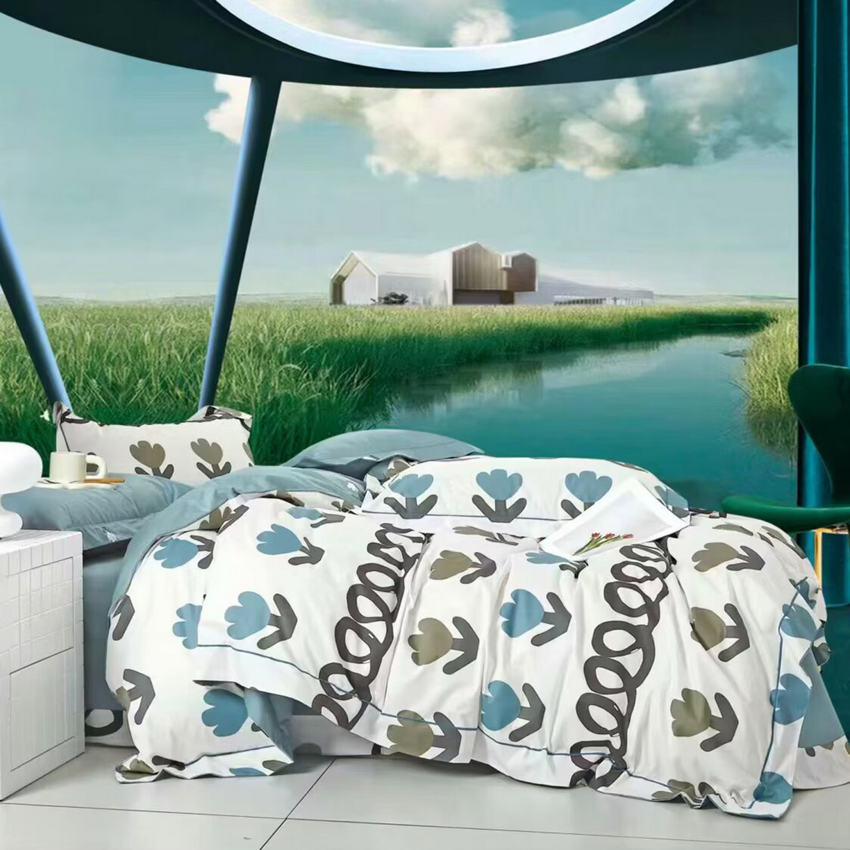 91家纺网 家纺一手货源 找家纺 （总）未来家居 JAMES KELLY （铂金凯丽）2025新款40支13376全棉印染铂金长绒棉四件套-系列4