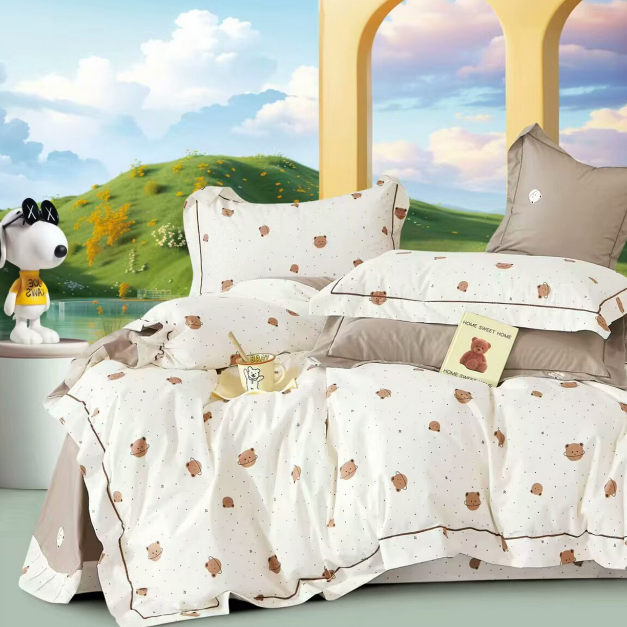 91家纺网 家纺一手货源 找家纺 （总）未来家居 JAMES KELLY （铂金凯丽）2025新款40支13376全棉印染铂金长绒棉四件套-系列4