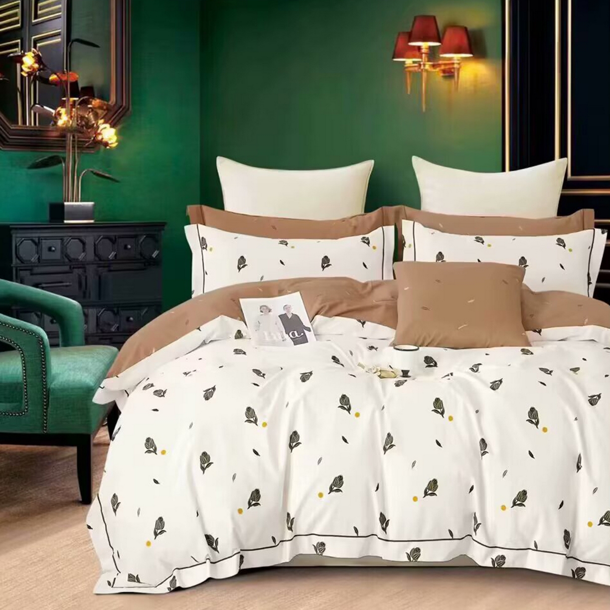 91家纺网 家纺一手货源 找家纺 （总）未来家居 JAMES KELLY （铂金凯丽）2025新款40支13376全棉印染铂金长绒棉四件套-系列4