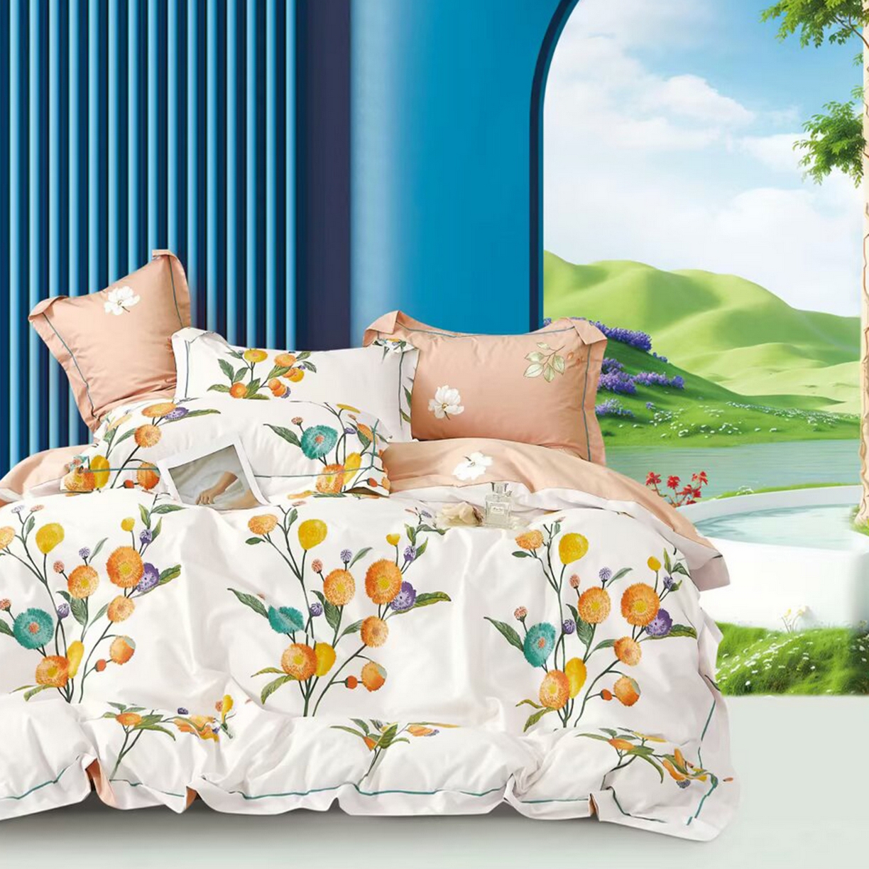 91家纺网 家纺一手货源 找家纺 （总）未来家居 JAMES KELLY （铂金凯丽）2025新款40支13376全棉印染铂金长绒棉四件套-系列4