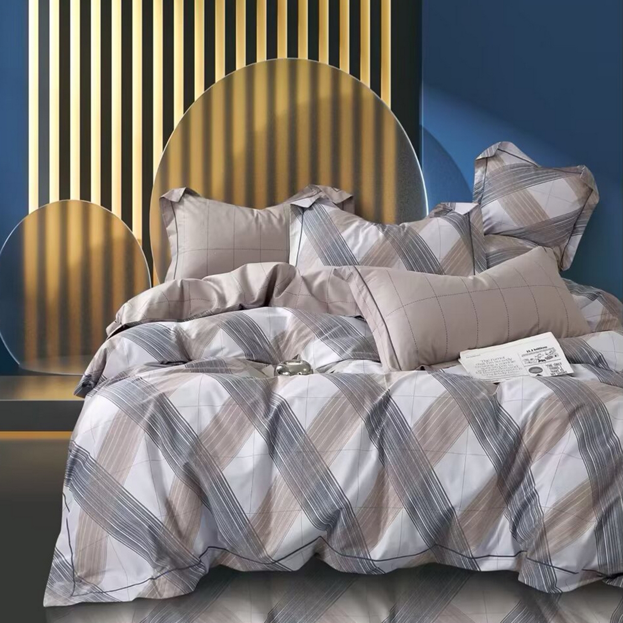 91家纺网 家纺一手货源 找家纺 （总）未来家居 JAMES KELLY （铂金凯丽）2025新款40支13376全棉印染铂金长绒棉四件套-系列4