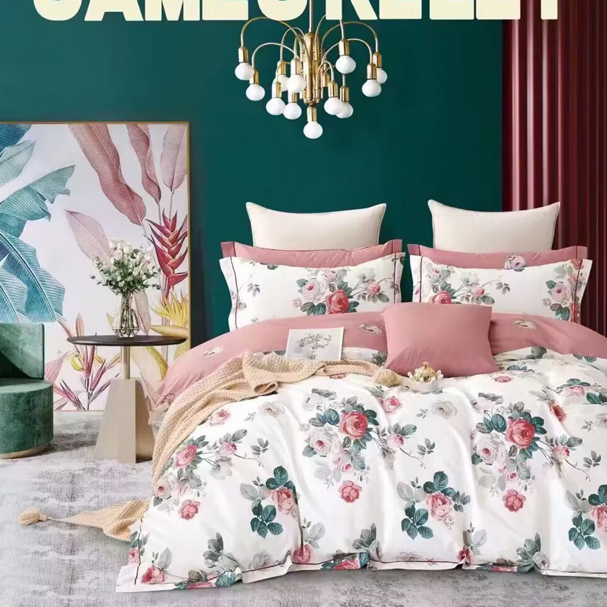 91家纺网 家纺一手货源 找家纺 （总）未来家居 JAMES KELLY （铂金凯丽）2025新款40支13376全棉印染铂金长绒棉四件套-系列4