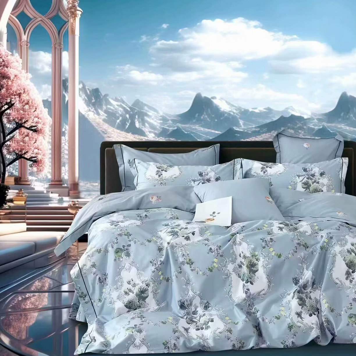 91家纺网 家纺一手货源 找家纺 （总）未来家居 JAMES KELLY （铂金凯丽）2025新款40支13376全棉印染铂金长绒棉四件套-系列4