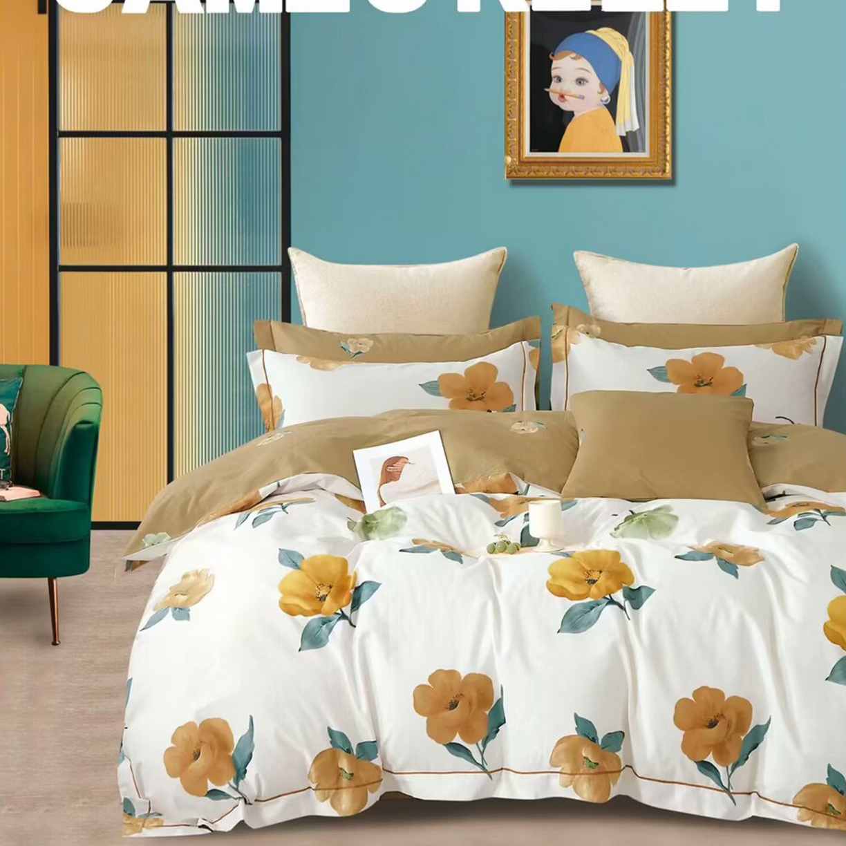 91家纺网 家纺一手货源 找家纺 （总）未来家居 JAMES KELLY （铂金凯丽）2025新款40支13376全棉印染铂金长绒棉四件套-系列4