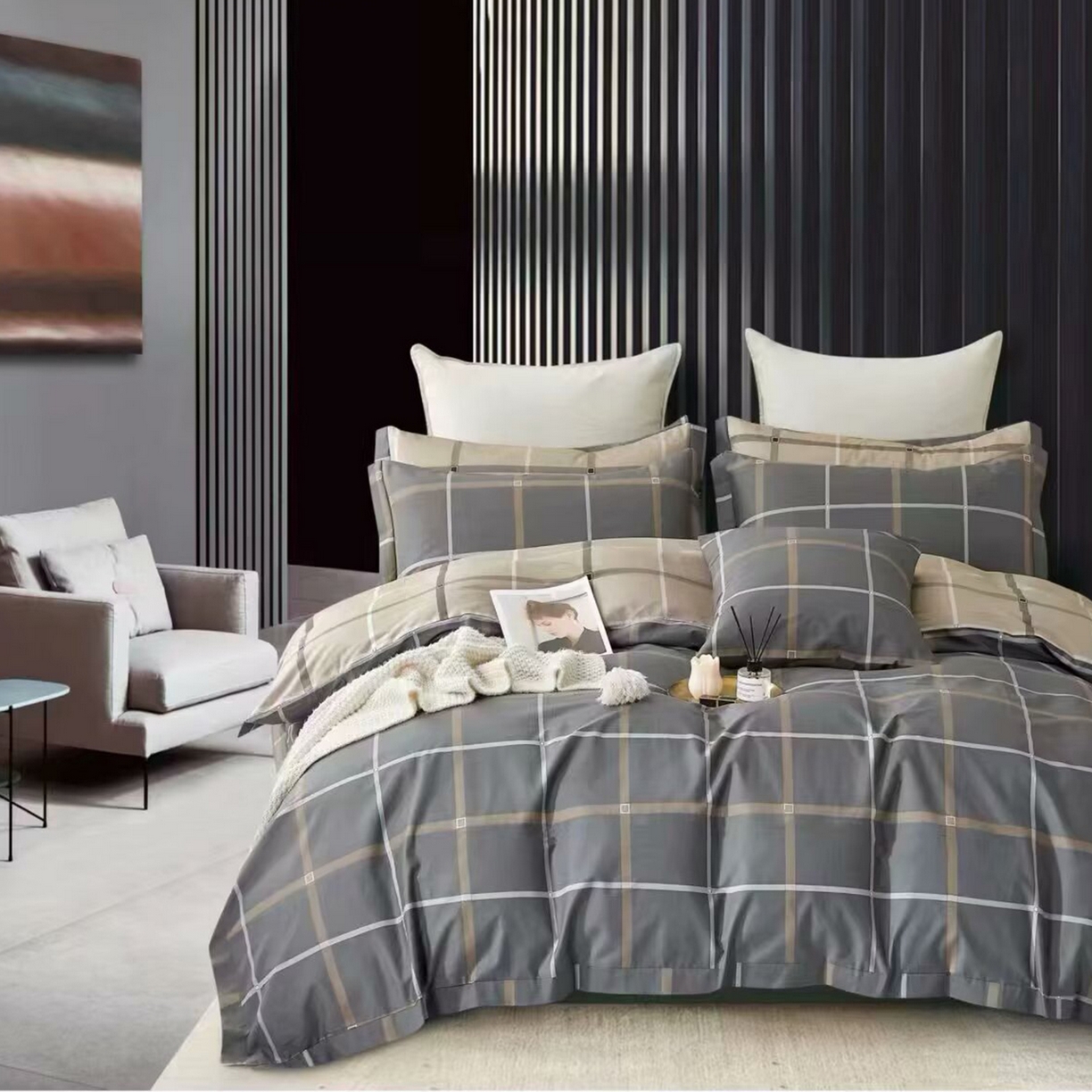 91家纺网 家纺一手货源 找家纺 （总）未来家居 JAMES KELLY （铂金凯丽）2025新款40支13376全棉印染铂金长绒棉四件套-系列4