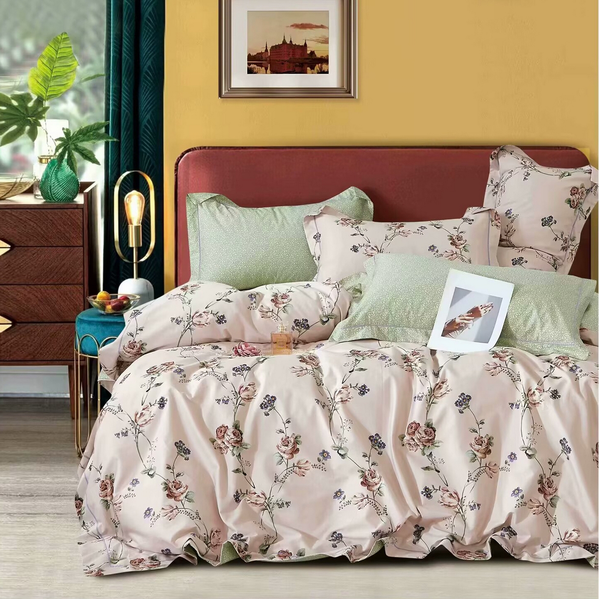 91家纺网 家纺一手货源 找家纺 （总）未来家居 JAMES KELLY （铂金凯丽）2025新款40支13376全棉印染铂金长绒棉四件套-系列4