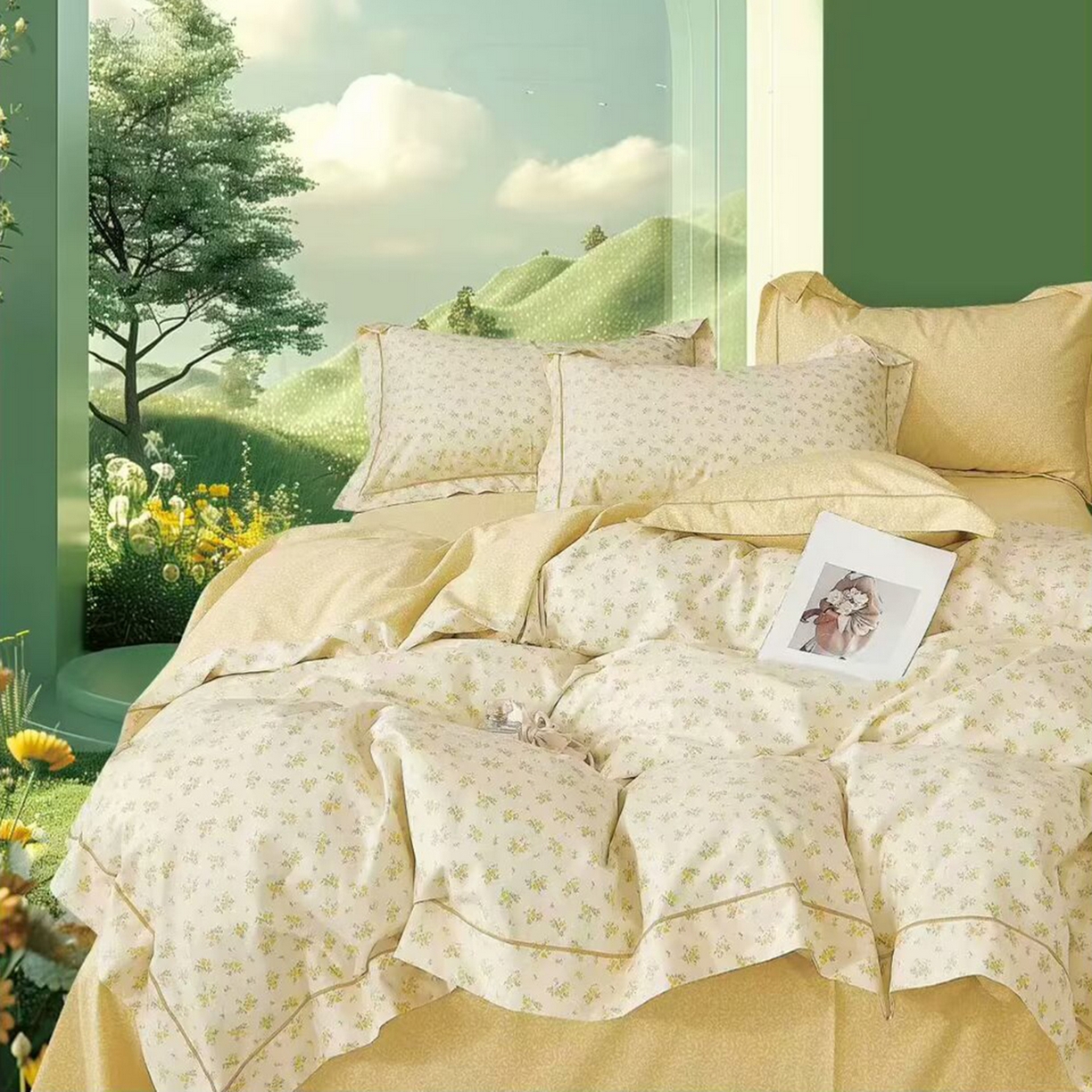 91家纺网 家纺一手货源 找家纺 （总）未来家居 JAMES KELLY （铂金凯丽）2025新款40支13376全棉印染铂金长绒棉四件套-系列4