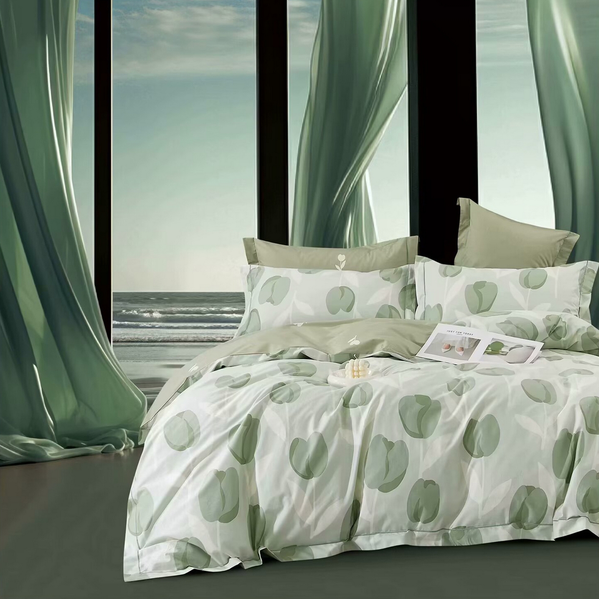 91家纺网 家纺一手货源 找家纺 （总）未来家居 JAMES KELLY （铂金凯丽）2025新款40支13376全棉印染铂金长绒棉四件套-系列4