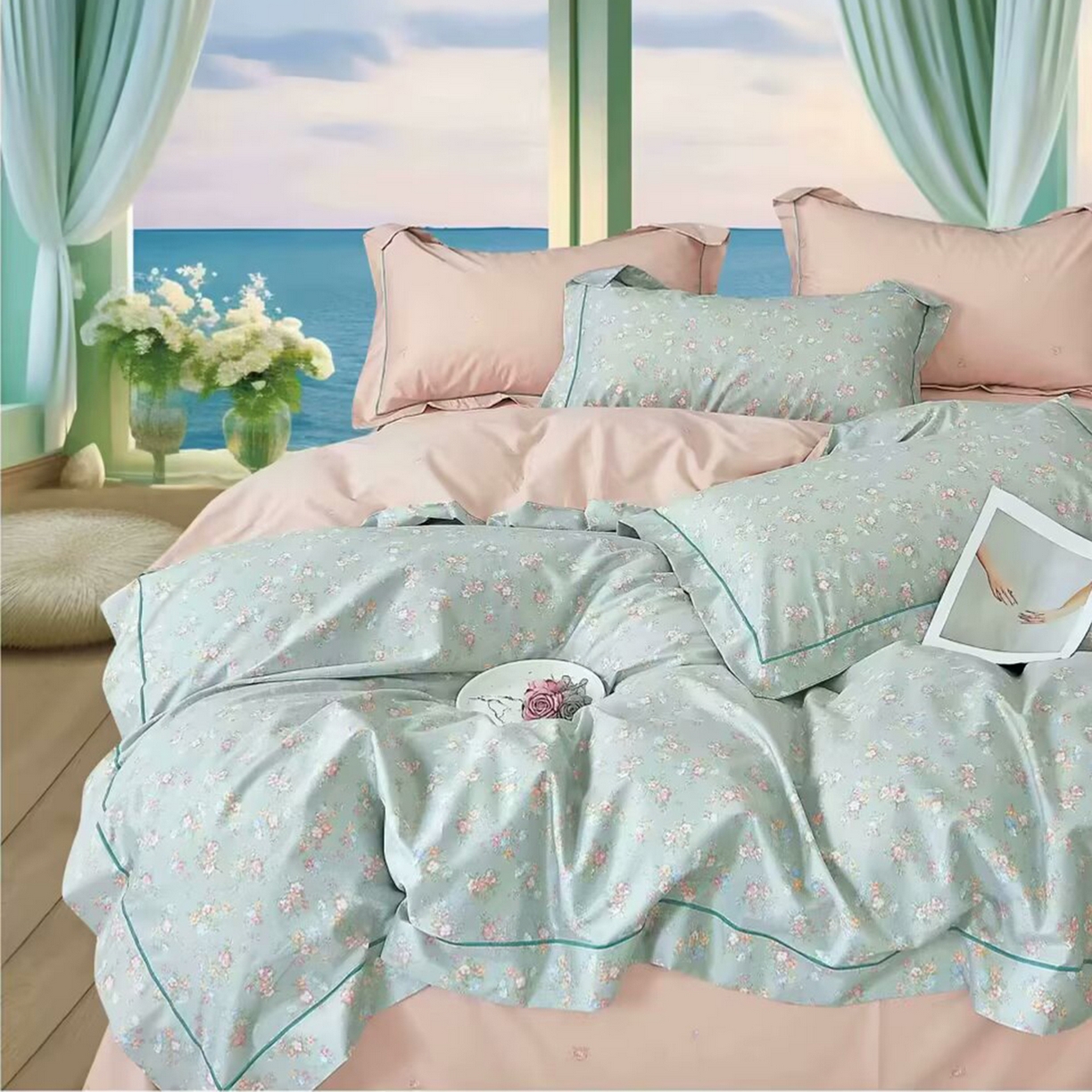 91家纺网 家纺一手货源 找家纺 （总）未来家居 JAMES KELLY （铂金凯丽）2025新款40支13376全棉印染铂金长绒棉四件套-系列4