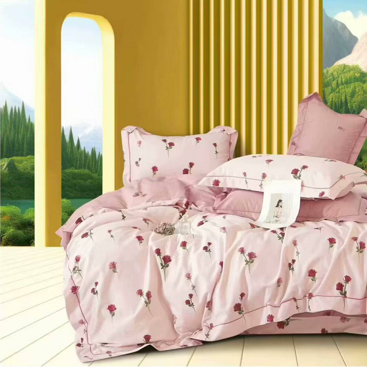 91家纺网 家纺一手货源 找家纺 （总）未来家居 JAMES KELLY （铂金凯丽）2025新款40支13376全棉印染铂金长绒棉四件套-系列4