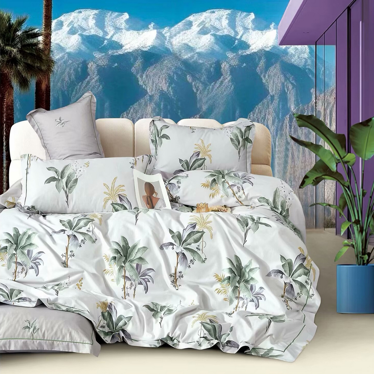 91家纺网 家纺一手货源 找家纺 （总）未来家居 JAMES KELLY （铂金凯丽）2025新款40支13376全棉印染铂金长绒棉四件套-系列4