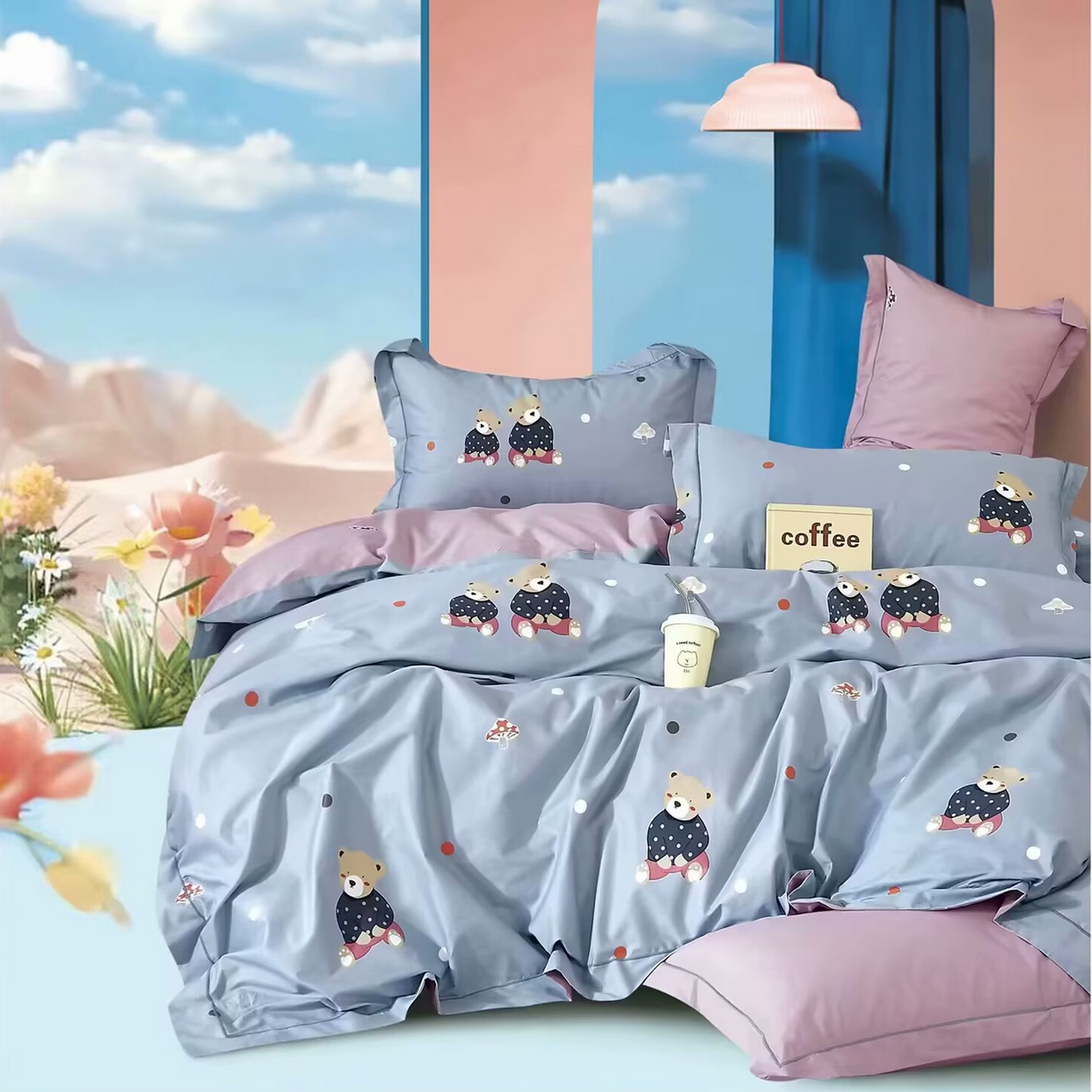 91家纺网 家纺一手货源 找家纺 （总）未来家居 JAMES KELLY （铂金凯丽）2025新款40支13376全棉印染铂金长绒棉四件套-系列4