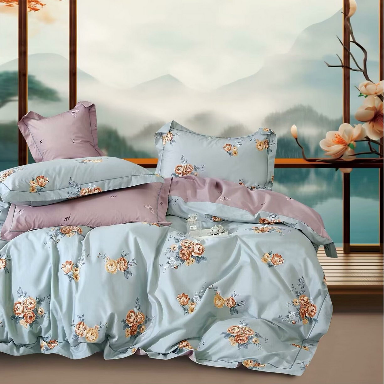 91家纺网 家纺一手货源 找家纺 （总）未来家居 JAMES KELLY （铂金凯丽）2025新款40支13376全棉印染铂金长绒棉四件套-系列4