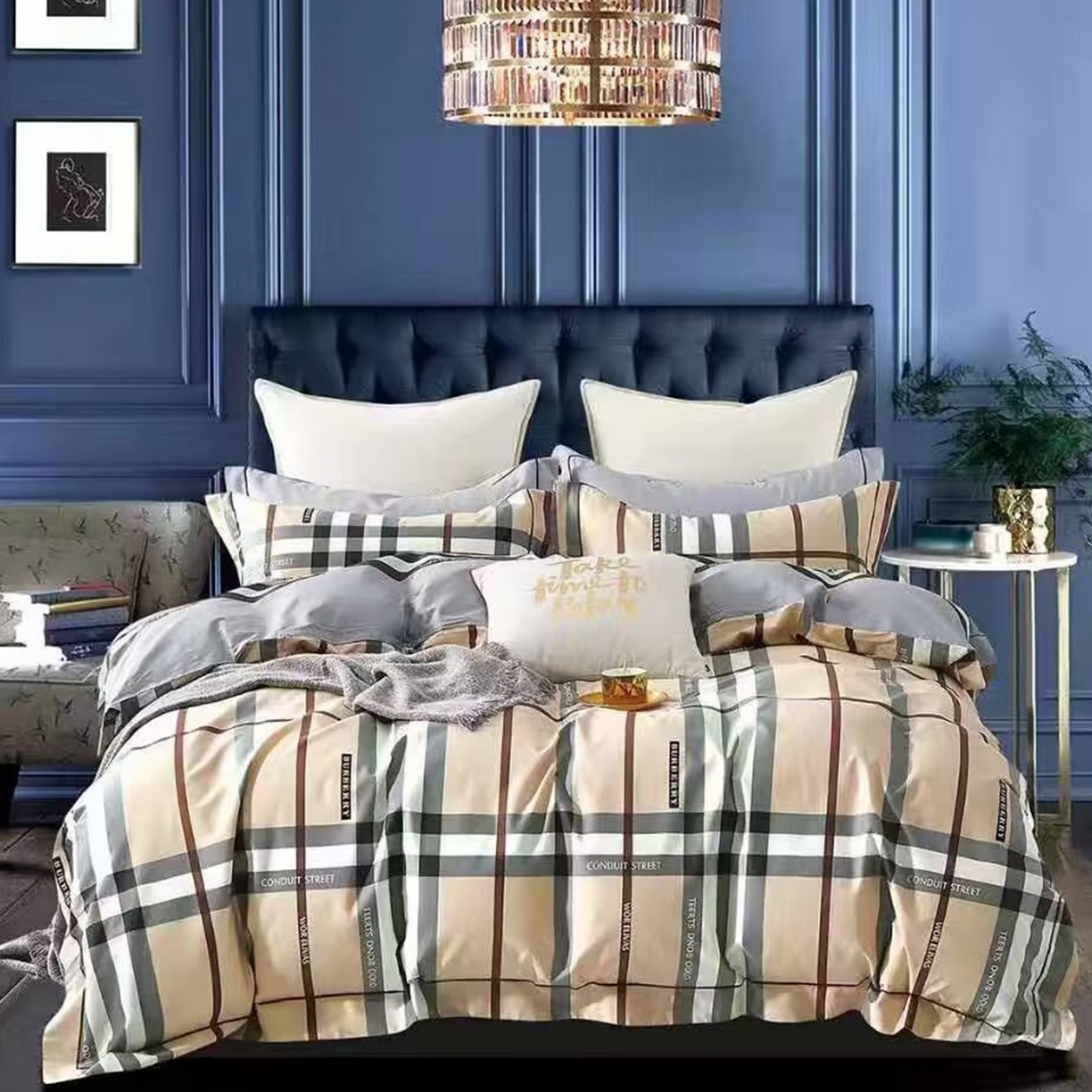 91家纺网 家纺一手货源 找家纺 （总）未来家居 JAMES KELLY （铂金凯丽）2025新款40支13376全棉印染铂金长绒棉四件套-大号1