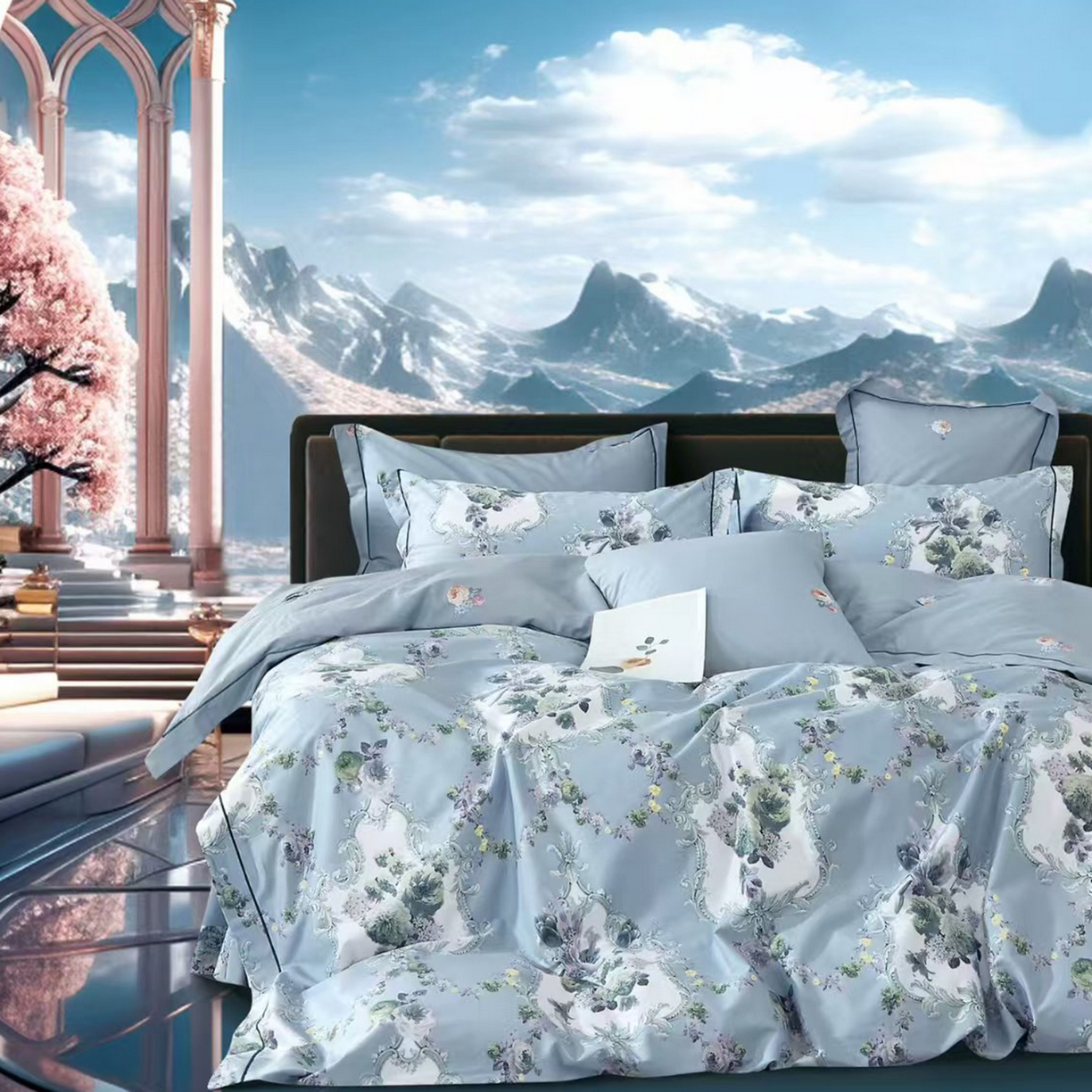 91家纺网 家纺一手货源 找家纺 （总）未来家居 JAMES KELLY （铂金凯丽）2025新款40支13376全棉印染铂金长绒棉四件套-大号1