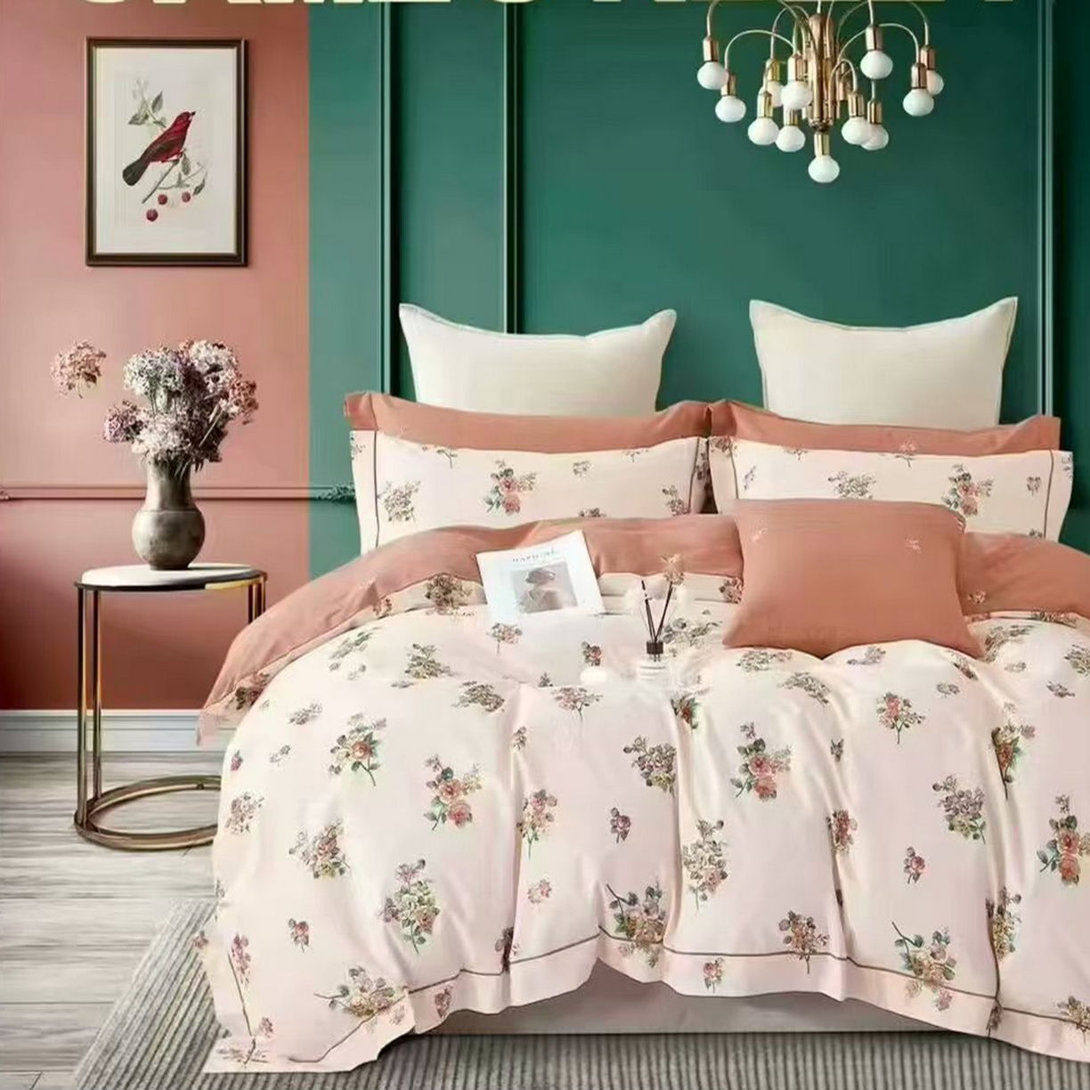 91家纺网 家纺一手货源 找家纺 （总）未来家居 JAMES KELLY （铂金凯丽）2025新款40支13376全棉印染铂金长绒棉四件套-大号1