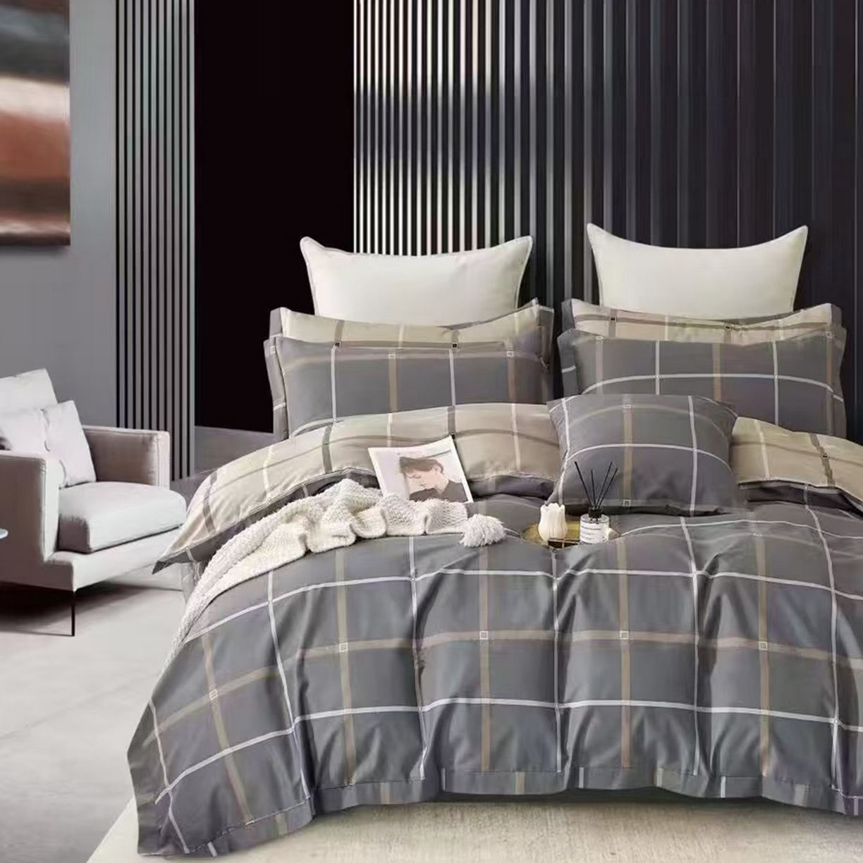 91家纺网 家纺一手货源 找家纺 （总）未来家居 JAMES KELLY （铂金凯丽）2025新款40支13376全棉印染铂金长绒棉四件套-大号1