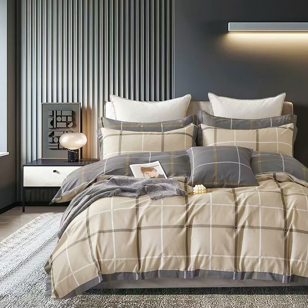 91家纺网 家纺一手货源 找家纺 （总）未来家居 JAMES KELLY （铂金凯丽）2025新款40支13376全棉印染铂金长绒棉四件套-大号1