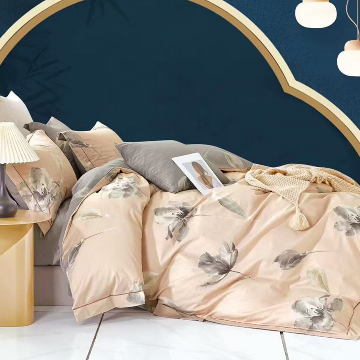 91家纺网 家纺一手货源 找家纺 （总）未来家居 JAMES KELLY （铂金凯丽）2025新款40支13376全棉印染铂金长绒棉四件套-大号1