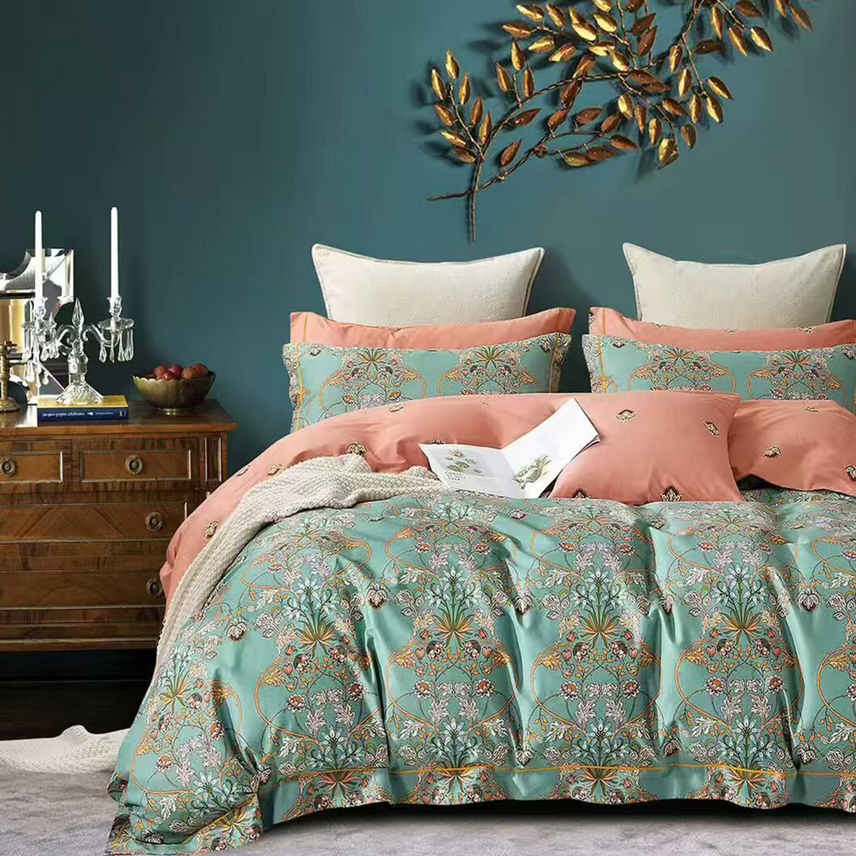 91家纺网 家纺一手货源 找家纺 （总）未来家居 JAMES KELLY （铂金凯丽）2025新款40支13376全棉印染铂金长绒棉四件套-大号1