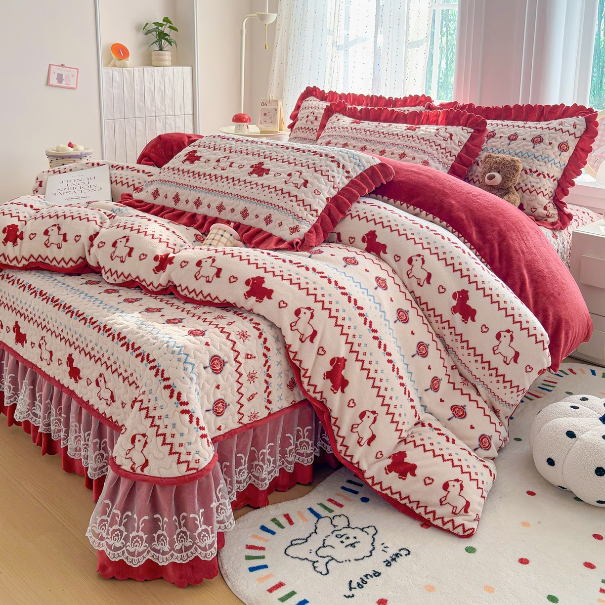 91家纺网 家纺一手货源 找家纺 (总) 铠畅 2025新款加厚牛奶绒床盖四件套