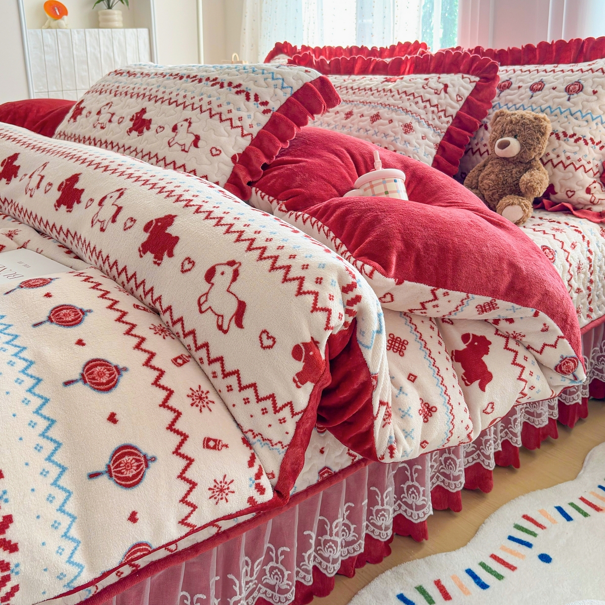 91家纺网 家纺一手货源 找家纺 (总) 铠畅 2025新款加厚牛奶绒床盖四件套