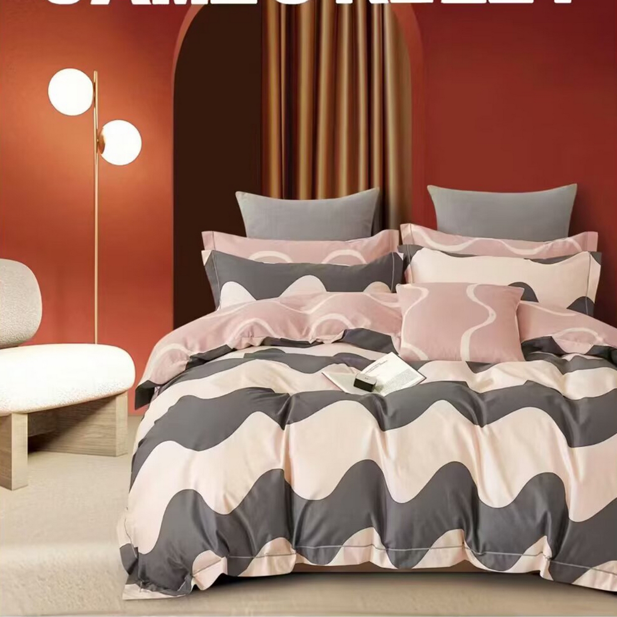 91家纺网 家纺一手货源 找家纺 （总2）未来家居 JAMES KELLY （铂金凯丽）2025新款40支13376全棉印染铂金长绒棉四件套-系列4