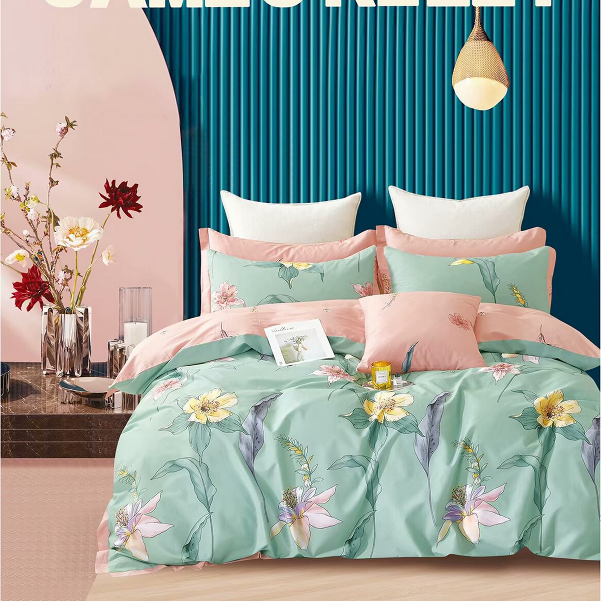 91家纺网 家纺一手货源 找家纺 （总2）未来家居 JAMES KELLY （铂金凯丽）2025新款40支13376全棉印染铂金长绒棉四件套-系列4