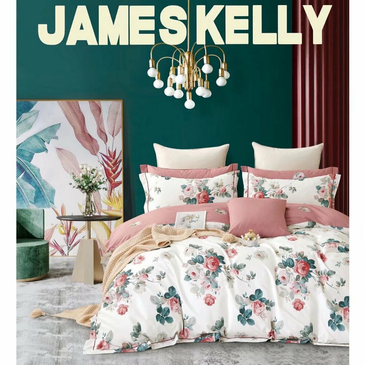 91家纺网 家纺一手货源 找家纺 （总）未来家居 JAMES KELLY （铂金凯丽）2026新款40支13376全棉印染铂金长绒棉四件套-大号2