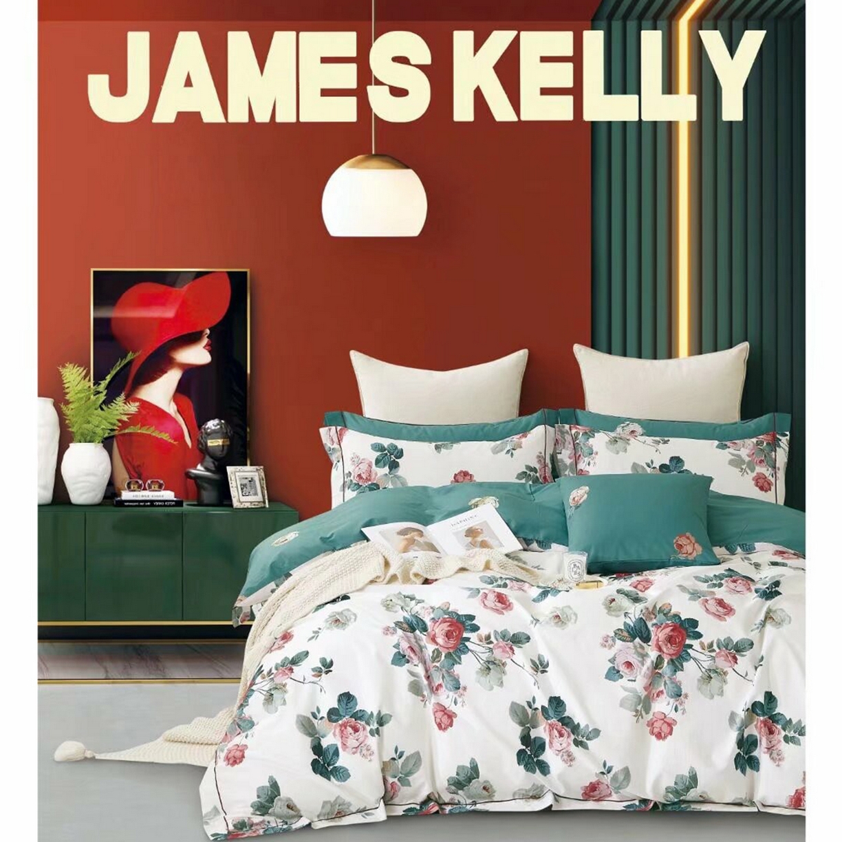 91家纺网 家纺一手货源 找家纺 （总）未来家居 JAMES KELLY （铂金凯丽）2026新款40支13376全棉印染铂金长绒棉四件套-大号2