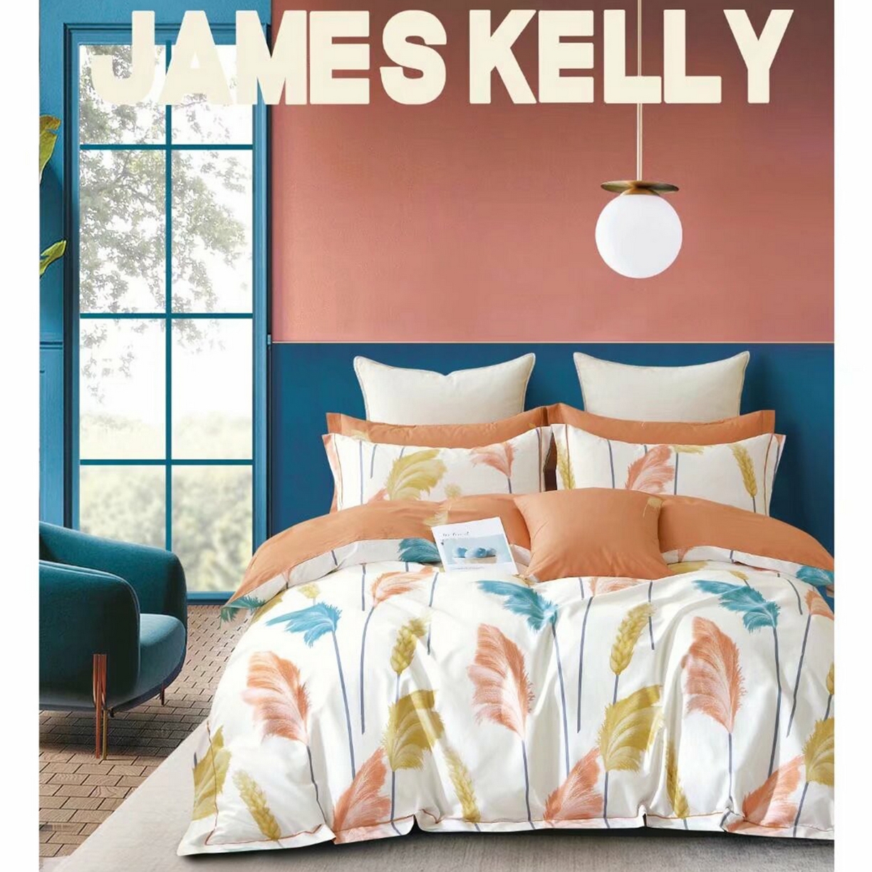 91家纺网 家纺一手货源 找家纺 （总）未来家居 JAMES KELLY （铂金凯丽）2026新款40支13376全棉印染铂金长绒棉四件套-大号2