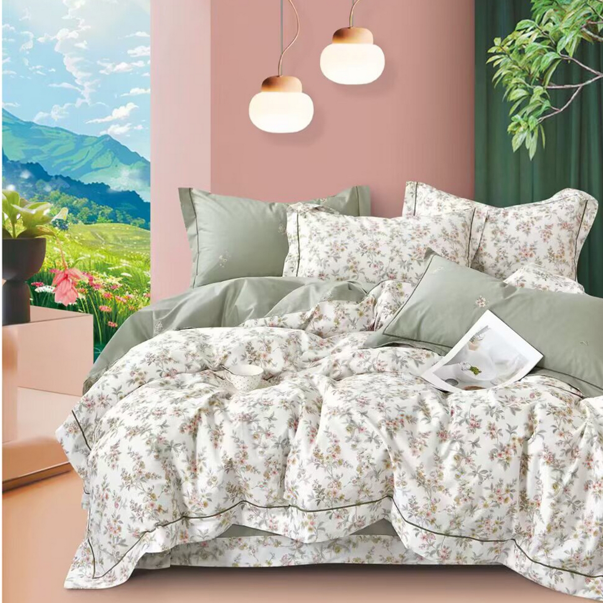 91家纺网 家纺一手货源 找家纺 （总2）未来家居 JAMES KELLY （铂金凯丽）2025新款40支13376全棉印染铂金长绒棉四件套-系列4